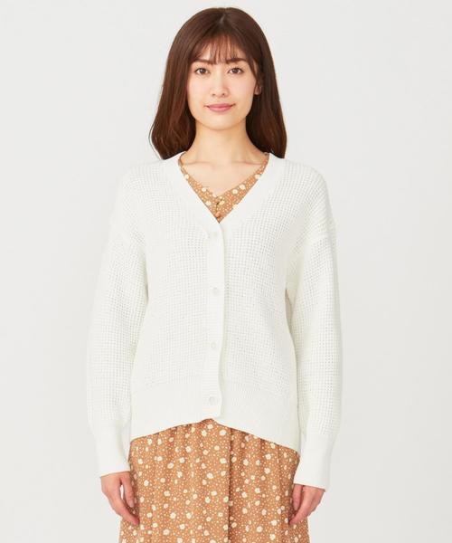 ANY SIS(エニィスィス)の「【洗える】ワッフル カーディガン(カーディガン/ボレロ・レディース・ホワイト系/ベージュ系・2)」の7枚目の写真