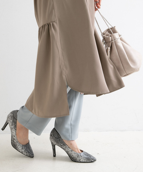 Newlyme（ニューリーミー）の「ロングシャツワンピース【R】（ワンピース・レディース・ピンク/グリーン/モカ・M-L）」の7枚目の写真