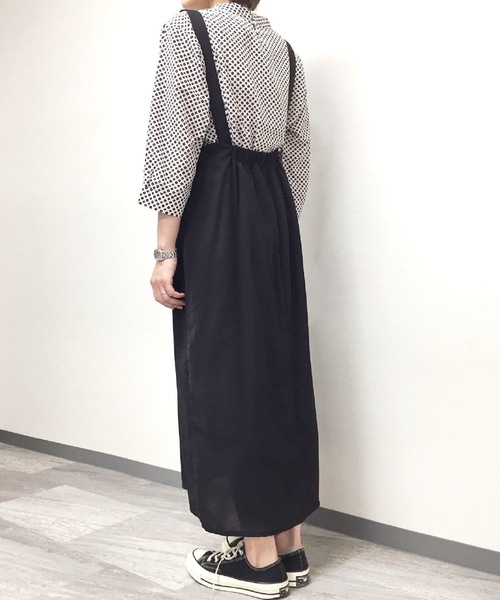 minius(ミニウス)の「ミニウス/ レディース バックアシンメトリー ジャンパースカート ロングスカート(ジャンパースカート・レディース・ブラック/サックスブルー/カーキブラウン/グリーン系その他/ピンク系その他・MEDIUM)」の17枚目の写真