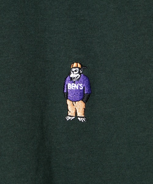 BEN DAVIS（ベンデイビス）の「∴WEGO/BEN DAVIS 別注ベンデイビス刺繍ビッグロンT（Tシャツ/カットソー・メンズ・スミクロ/ダークグリーン/ベージュ/ホワイト/パープル系その他/ベージュ系その他/グリーン系その他/ブルー系その他・MEDIUM/LARGE/SMALL）」の9枚目の写真