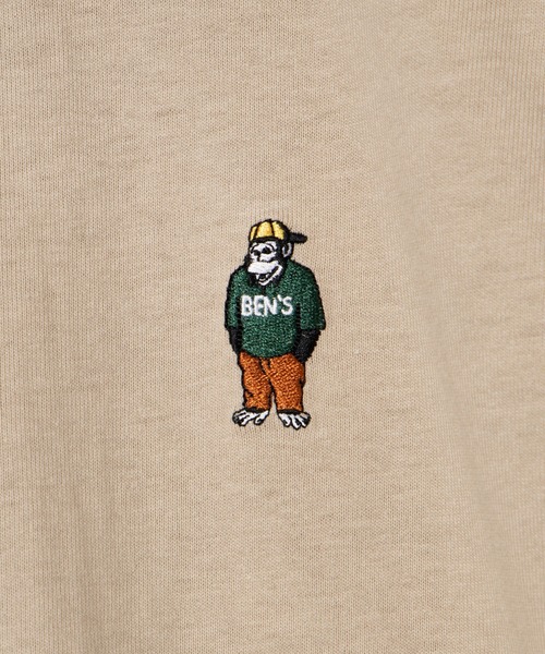 BEN DAVIS（ベンデイビス）の「∴WEGO/BEN DAVIS 別注ベンデイビス刺繍ビッグロンT（Tシャツ/カットソー・メンズ・スミクロ/ダークグリーン/ベージュ/ホワイト/パープル系その他/ベージュ系その他/グリーン系その他/ブルー系その他・MEDIUM/LARGE/SMALL）」の10枚目の写真