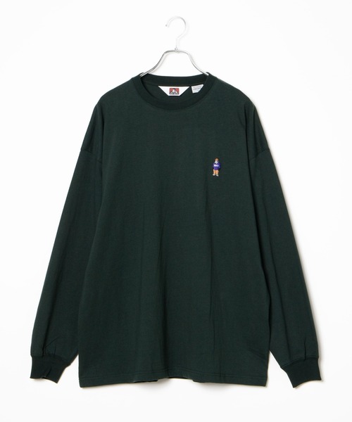 BEN DAVIS（ベンデイビス）の「∴WEGO/BEN DAVIS 別注ベンデイビス刺繍ビッグロンT（Tシャツ/カットソー・メンズ・スミクロ/ダークグリーン/ベージュ/ホワイト/パープル系その他/ベージュ系その他/グリーン系その他/ブルー系その他・MEDIUM/LARGE/SMALL）」の16枚目の写真