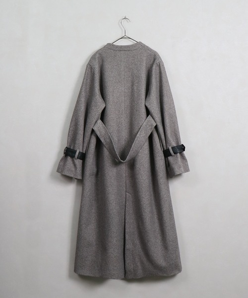 &g'aime（アンジェム）の「【&g'aime】ヘリンボーンノーカラーロングコート（チェスターコート・レディース・ブラック/ブラウン・FREE）」の18枚目の写真