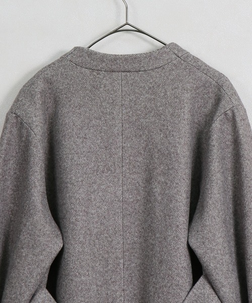 &g'aime（アンジェム）の「【&g'aime】ヘリンボーンノーカラーロングコート（チェスターコート・レディース・ブラック/ブラウン・FREE）」の19枚目の写真