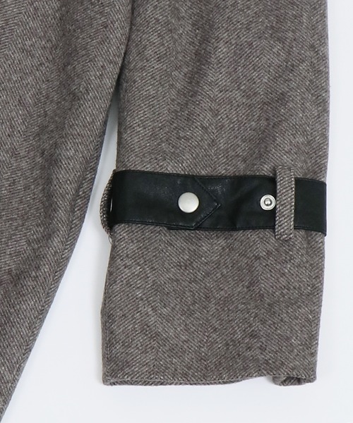 &g'aime（アンジェム）の「【&g'aime】ヘリンボーンノーカラーロングコート（チェスターコート・レディース・ブラック/ブラウン・FREE）」の22枚目の写真