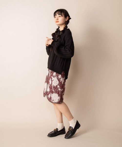 Mysa&Liina（ミーサリーナ）の「ジャガードタイトスカート（スカート・レディース・ブラック/レッド・M）」の9枚目の写真