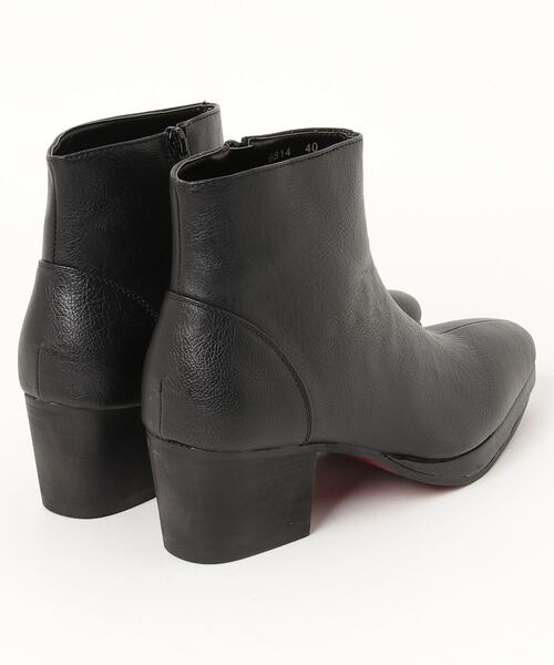 LOVEHUNTER(ラブハンター)の「Love Hunter / ハイヒールサイドジップ ショートブーツ(6814)(ブーツ・メンズ・ブラック/ベージュ/ブラック系その他/ブラック×ブラック・44/40/41/42/43)」の5枚目の写真