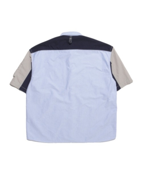 styles（スタイルス）の「EASTLOGUE MA-1 HALF SHIRT 1720SSHS03（シャツ/ブラウス・メンズ・ライトブルー/ネイビー・MEDIUM/LARGE）」の3枚目の写真