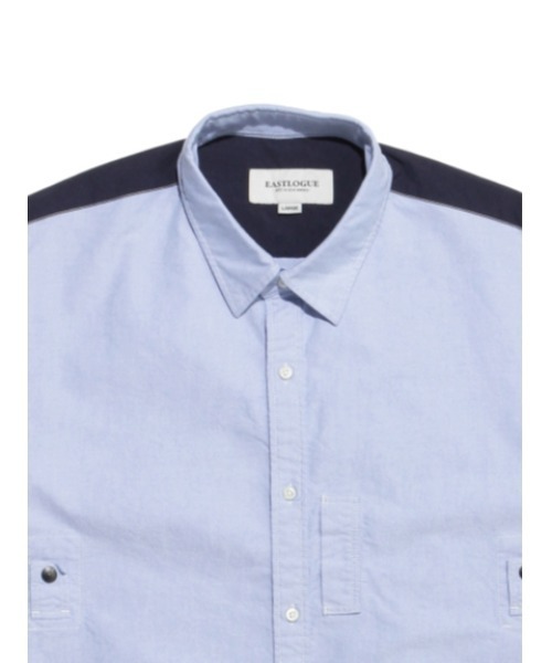 styles（スタイルス）の「EASTLOGUE MA-1 HALF SHIRT 1720SSHS03（シャツ/ブラウス・メンズ・ライトブルー/ネイビー・MEDIUM/LARGE）」の4枚目の写真
