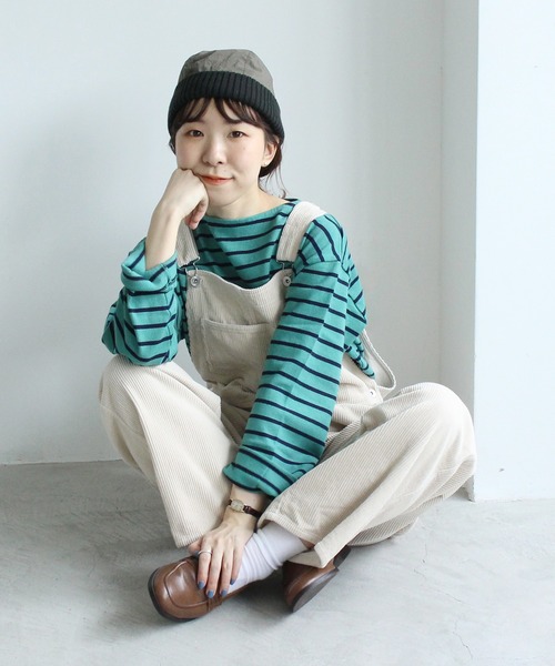 PAR ICI(パーリッシィ)の「【WEB別注】8Wコーデュロイオーバーオール(サロペット/オーバーオール・レディース・ブラウン/カーキ/アイボリー・FREE)」の2枚目の写真