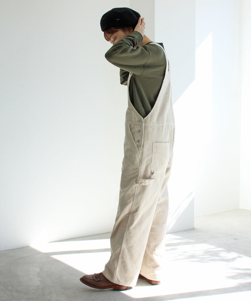 PAR ICI(パーリッシィ)の「【WEB別注】8Wコーデュロイオーバーオール(サロペット/オーバーオール・レディース・ブラウン/カーキ/アイボリー・FREE)」の4枚目の写真