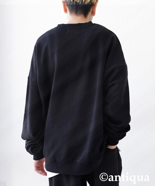 antiqua(アンティカ)の「綿100%裏毛プルオーバー(スウェット・メンズ・ベージュ/杢グレー/テラコッタ/カーキ/ブラック/パープル系その他/ブルー系その他/グリーン系その他・XL/L/M)」の18枚目の写真