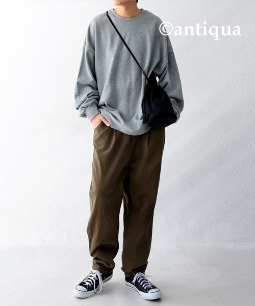 antiqua(アンティカ)の「綿100%裏毛プルオーバー(スウェット・メンズ・ベージュ/杢グレー/テラコッタ/カーキ/ブラック/パープル系その他/ブルー系その他/グリーン系その他・XL/L/M)」の22枚目の写真