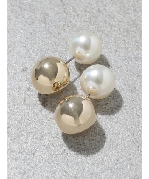 AMERICAN HOLIC(アメリカンホリック)の「メタルボールキャッチパールピアス(ピアス(両耳用)・レディース・シルバー/ゴールド・FREE)」の8枚目の写真