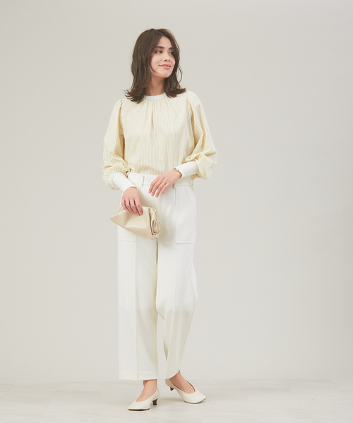 qualite（カリテ）の「エアリーストライプカットソー（Tシャツ/カットソー・レディース・ブラック/イエロー・フリー）」の15枚目の写真