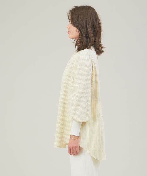 qualite（カリテ）の「エアリーストライプカットソー（Tシャツ/カットソー・レディース・ブラック/イエロー・フリー）」の5枚目の写真