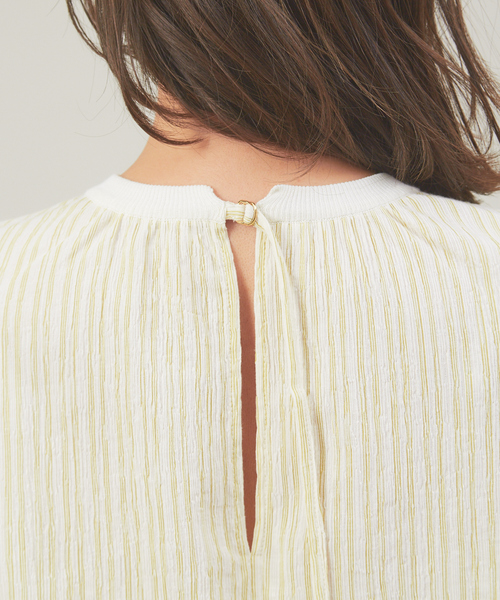 qualite（カリテ）の「エアリーストライプカットソー（Tシャツ/カットソー・レディース・ブラック/イエロー・フリー）」の11枚目の写真