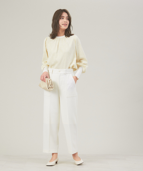 qualite（カリテ）の「エアリーストライプカットソー（Tシャツ/カットソー・レディース・ブラック/イエロー・フリー）」の18枚目の写真