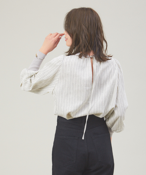 qualite（カリテ）の「エアリーストライプカットソー（Tシャツ/カットソー・レディース・ブラック/イエロー・フリー）」の12枚目の写真