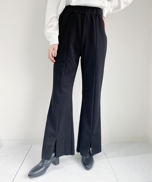 CLEA(クレア)の「センタースリットフレアリブパンツ(その他パンツ・レディース・ブラック/アイボリー・M)」の17枚目の写真