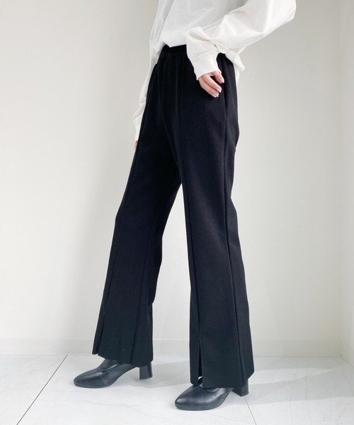 CLEA(クレア)の「センタースリットフレアリブパンツ(その他パンツ・レディース・ブラック/アイボリー・M)」の19枚目の写真
