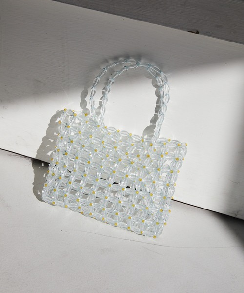 Heather（ヘザー）の「ビーズハンドバッグ　939738（ハンドバッグ・レディース・ベージュ/クリア・ONESIZE）」の2枚目の写真