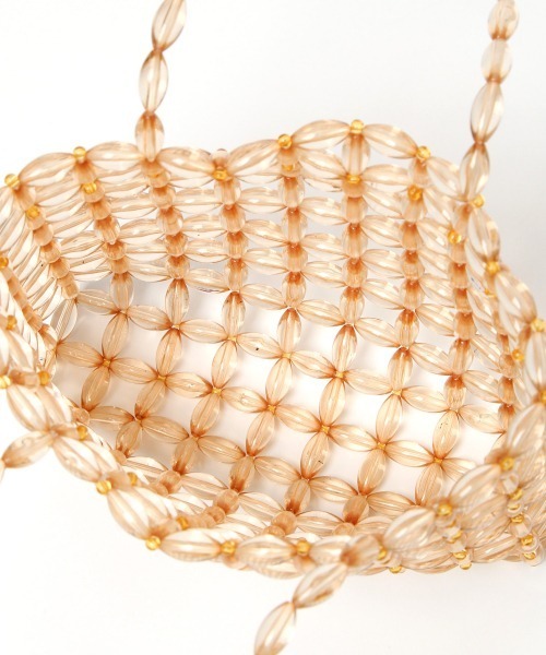 Heather（ヘザー）の「ビーズハンドバッグ　939738（ハンドバッグ・レディース・ベージュ/クリア・ONESIZE）」の6枚目の写真