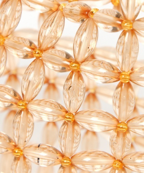 Heather（ヘザー）の「ビーズハンドバッグ　939738（ハンドバッグ・レディース・ベージュ/クリア・ONESIZE）」の4枚目の写真