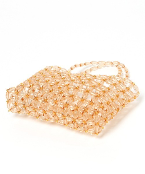 Heather（ヘザー）の「ビーズハンドバッグ　939738（ハンドバッグ・レディース・ベージュ/クリア・ONESIZE）」の8枚目の写真