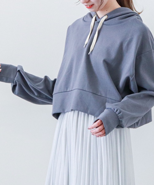 archives（アルシーヴ）の「抗菌防臭ポンチショートブルパーカ（パーカー・レディース・アイボリー/オフホワイト/ミント/ブルー・MEDIUM）」の4枚目の写真