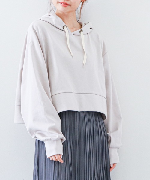 archives（アルシーヴ）の「抗菌防臭ポンチショートブルパーカ（パーカー・レディース・アイボリー/オフホワイト/ミント/ブルー・MEDIUM）」の2枚目の写真