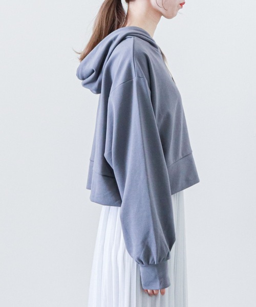 archives（アルシーヴ）の「抗菌防臭ポンチショートブルパーカ（パーカー・レディース・アイボリー/オフホワイト/ミント/ブルー・MEDIUM）」の18枚目の写真