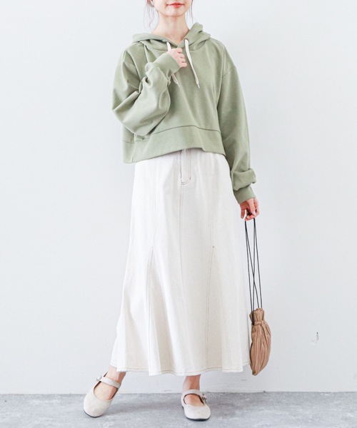 archives（アルシーヴ）の「抗菌防臭ポンチショートブルパーカ（パーカー・レディース・アイボリー/オフホワイト/ミント/ブルー・MEDIUM）」の5枚目の写真