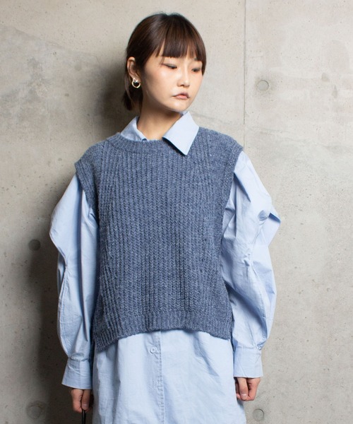 me+em select（ミームセレクト）の「ウール混ニュアンスカラーゆる