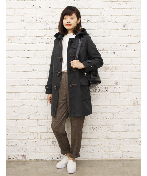 Kastane（カスタネ）の「【Kastane】ロングダッフルコート（ダッフルコート・レディース・ホワイト/チャコールグレー/ブラウン/ネイビー・MEDIUM/SMALL）」の15枚目の写真