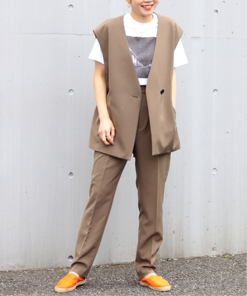 JOINT WORKS（ジョイントワークス）の「J-セットアップパンツ（スラックス・レディース・オフホワイト/モカ・SMALL/MEDIUM）」の7枚目の写真