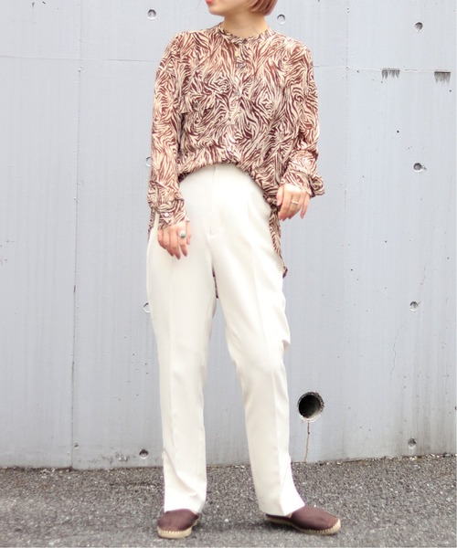 JOINT WORKS（ジョイントワークス）の「J-セットアップパンツ（スラックス・レディース・オフホワイト/モカ・SMALL/MEDIUM）」の11枚目の写真