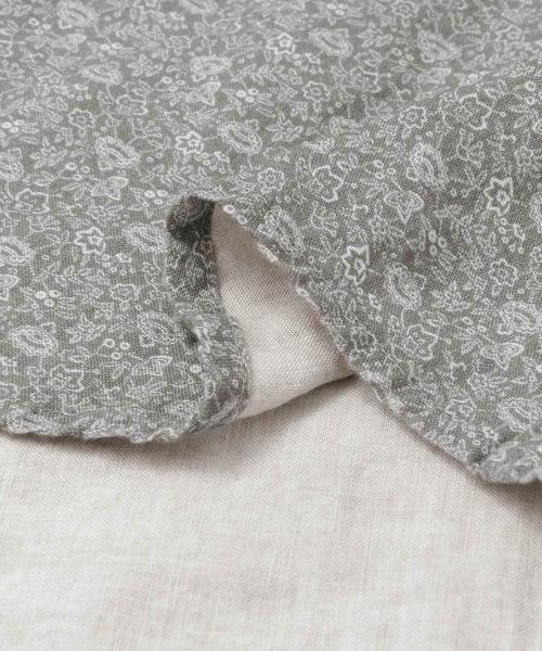 siiwa（シーワ）の「siiwa　リネンプリントTOPS（シャツ/ブラウス・レディース・ダークグレー・ONE）」の3枚目の写真