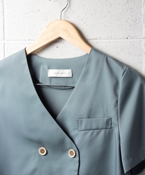 me+em select（ミームセレクト）の「ショートジャケット+ハイウエストワイドパンツ【セットアップ】（セットアップ・レディース・ベージュ/ブラック/ブルー/ブラウン・FREE）」の12枚目の写真