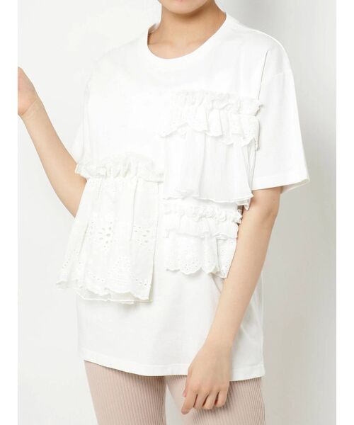 merry jenny（メリージェニー）の「frill frill Tee（Tシャツ/カットソー・レディース・オフホワイト/ブラック/グリーン・FREE）」の10枚目の写真