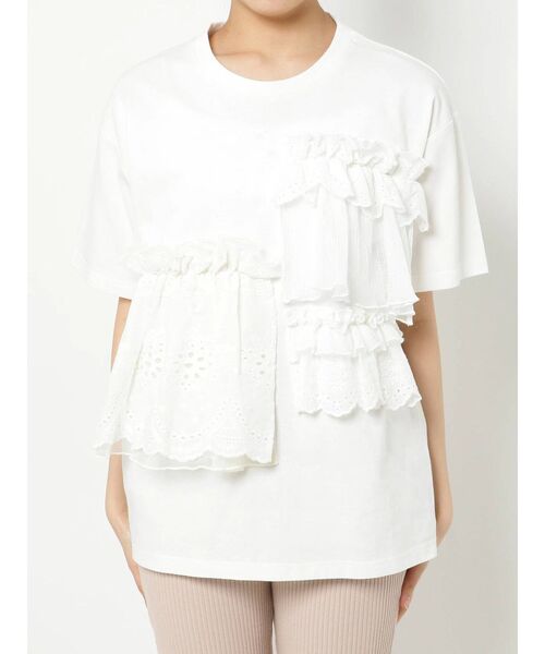 merry jenny（メリージェニー）の「frill frill Tee（Tシャツ/カットソー・レディース・オフホワイト/ブラック/グリーン・FREE）」の11枚目の写真