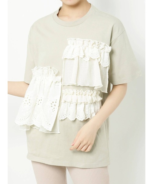 merry jenny（メリージェニー）の「frill frill Tee（Tシャツ/カットソー・レディース・オフホワイト/ブラック/グリーン・FREE）」の22枚目の写真