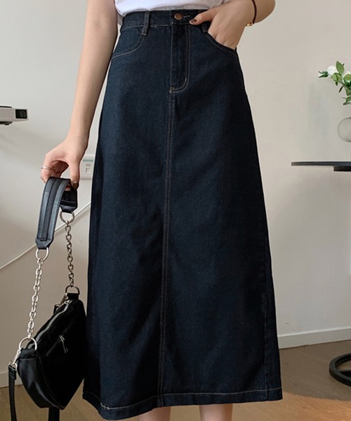 DAY CLOSET（デイ クローゼット）の「レディース キレカジバックスリットデニムスカート（デニムスカート・レディース・インディゴブルー/ライトブルー・S/L/M/XS）」の3枚目の写真