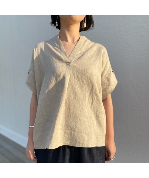 BEARDSLEY（ビアズリー）の「ウシロチェックブラウス（シャツ/ブラウス・レディース・サンドベージュ・FREE）」の2枚目の写真