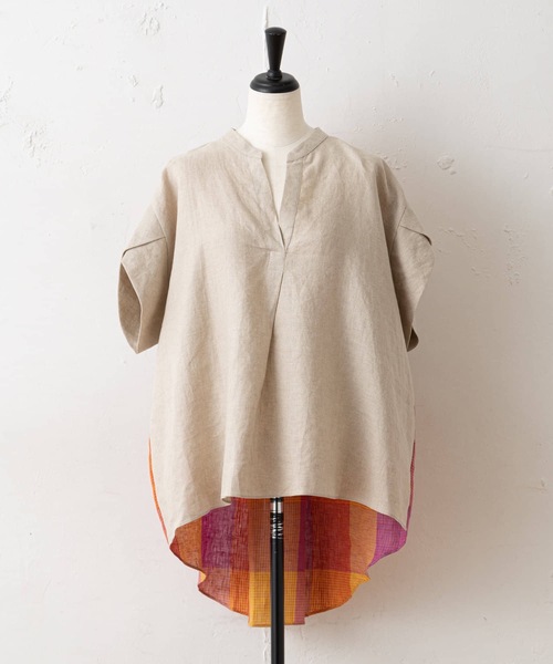 BEARDSLEY（ビアズリー）の「ウシロチェックブラウス（シャツ/ブラウス・レディース・サンドベージュ・FREE）」の7枚目の写真