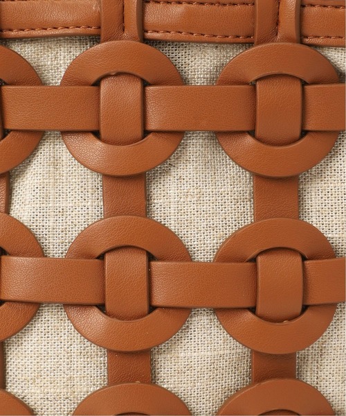 SLOBE IENA（スローブイエナ）の「SLOBE IENA サークルメッシュショルダーバック◆（ショルダーバッグ・レディース・ホワイト/キャメル・FREE）」の4枚目の写真