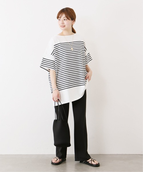 JOURNAL STANDARD(ジャーナルスタンダード)の「コットンボーダーハーフスリーブプルオーバー◆2(Tシャツ/カットソー・レディース・ピンク/ブルー/ネイビー・M)」の4枚目の写真