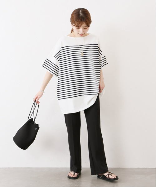 JOURNAL STANDARD(ジャーナルスタンダード)の「コットンボーダーハーフスリーブプルオーバー◆2(Tシャツ/カットソー・レディース・ピンク/ブルー/ネイビー・M)」の6枚目の写真