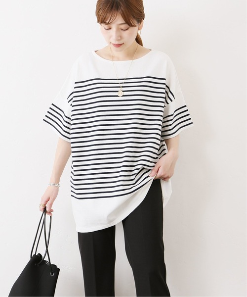 JOURNAL STANDARD(ジャーナルスタンダード)の「コットンボーダーハーフスリーブプルオーバー◆2(Tシャツ/カットソー・レディース・ピンク/ブルー/ネイビー・M)」の8枚目の写真