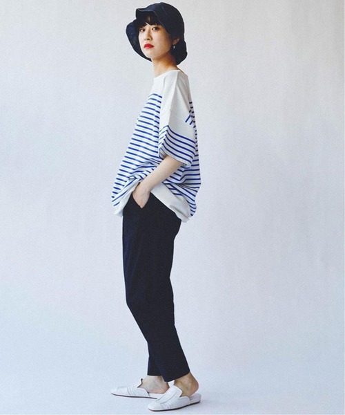 JOURNAL STANDARD(ジャーナルスタンダード)の「コットンボーダーハーフスリーブプルオーバー◆2(Tシャツ/カットソー・レディース・ピンク/ブルー/ネイビー・M)」の9枚目の写真